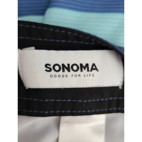 Sonoma Goods for Life Men's (36) Blue Striped Swimming Board Shorts - Picture 6 of 8